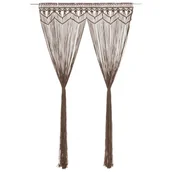 Zasłony - Zasłona z makramy, kolor taupe, 140 x 240 cm, bawełna - miniaturka - grafika 1