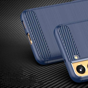 Carbon Case etui Samsung Galaxy S23+ elastyczny silikonowy karbonowy pokrowiec niebieskie - Etui i futerały do telefonów - miniaturka - grafika 3