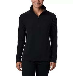 Swetry damskie - Columbia Damski sweter z nadrukiem 'Glacial Iv' połowa zamka błyskawicznego sweter, Czarna kołdra wzór/czarna, XL - grafika 1