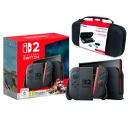 Nintendo Switch 2 Joy-Con Czarny + Mario Kart World + Nacon Starter Pack