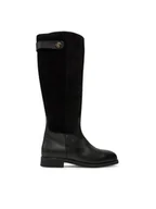 Kozaki damskie - Tommy Hilfiger Kozaki Th Stud Leather Mix Long Boot FW0FW08341 Czarny - miniaturka - grafika 1