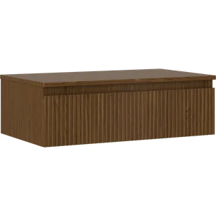 Mexen Rivel szafka łazienkowa podumywalkowa 80 cm z blatem, 1 szuflada, ryflowana , orzech - 91A20-08023-1-BFC86 - Szafki łazienkowe - miniaturka - grafika 1