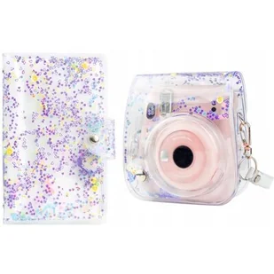Pokrowiec LOVEINSTANT Instax Mini 11 Cekiny Fioletowy + Album - Torby fotograficzne i futerały - miniaturka - grafika 1