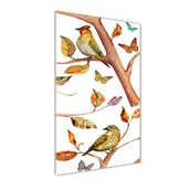 Foto gadżety - Foto obraz na szkle pionowy Ptaki motyle liście - miniaturka - grafika 1