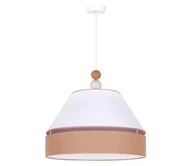 Lampy sufitowe - Duolla - Żyrandol na lince AVIGNON 1xE27/15W/230V śr. 60 cm biały/brązowy - miniaturka - grafika 1