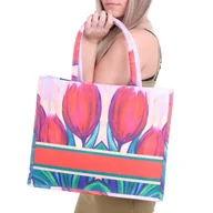 Torebki damskie - Torba letnia SUMMER SHOPPER tulips - miniaturka - grafika 1