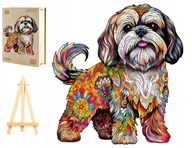 Puzzle - PUZZLE DREWNIANE DUŻE 260 ELEMENTÓW SHIH TZU W DREWNIANYM PUDEŁKU - miniaturka - grafika 1