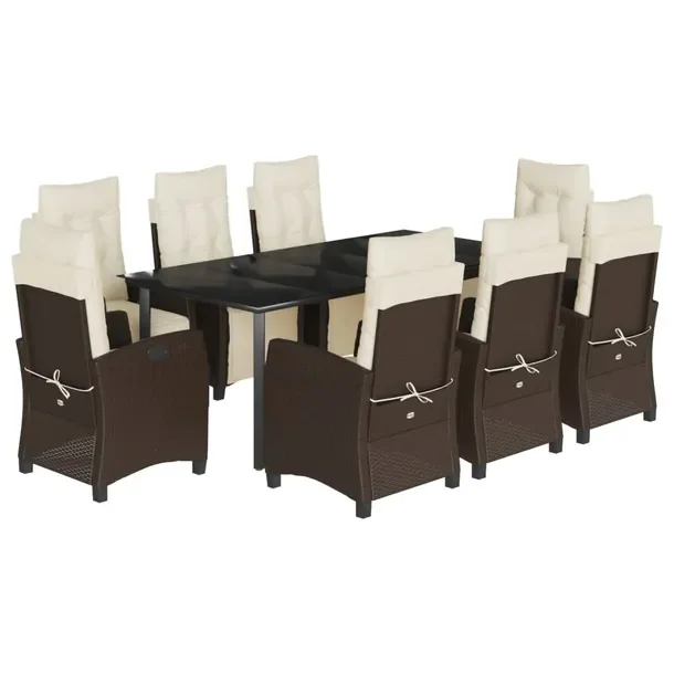 Zestaw Mebli Ogrodowych Rattan PE, Stół 200x100x74 cm, Krzesła 57x66x93