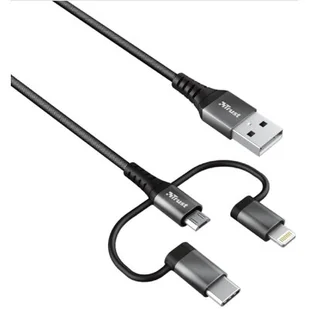 Trust Keyla Extra-Strong 3-In-1 USB 1m - Kable USB - miniaturka - grafika 1