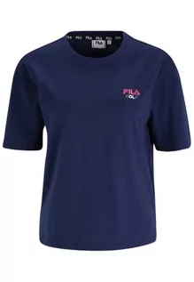 Koszulki i topy damskie - FILA Damska koszulka Bell Cropped Graphic T-Shirt, Medieval Blue, M, Medieval Blue, M - grafika 1