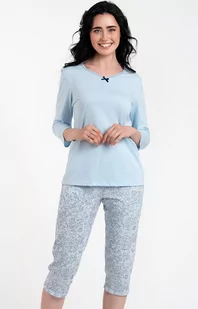 Piżama damska z rękawem i nogawką 3/4 Salli, Kolor niebieski, Rozmiar S, Italian Fashion - Primodo.com - Piżamy damskie - miniaturka - grafika 1