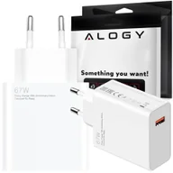 Ładowarki do telefonów - Ładowarka sieciowa szybka 67W USB mocna do Xiaomi kostka QC Alogy szybkie ładowanie Biała - miniaturka - grafika 1
