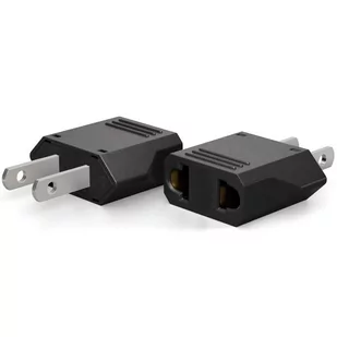 Adapter przejściówka gniazdko europejskie PL - wtyczka amerykańska USA (Czarny) - Gniazdka elektryczne - miniaturka - grafika 1