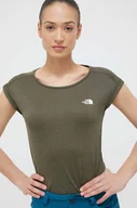 Koszulki sportowe damskie - The North Face t-shirt sportowy Tanken kolor zielony - miniaturka - grafika 1