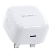 Ładowarki do telefonów - Ugreen ładowarka sieciowa USB Typ C Power Delivery 3.0 Quick Charge 4.0 20W 3A (wtyczka UK) biały (CD137) - miniaturka - grafika 1