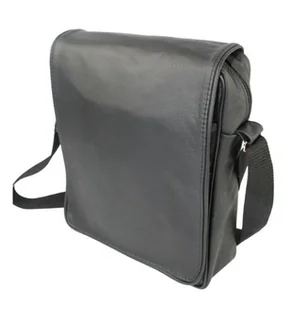 Skórzana Torba Na Ramię Pionowa GRETOS (PL) Listonoszka Z Klapką CZARNA 20 x 14 x 6 [cm] - Torby męskie - miniaturka - grafika 1