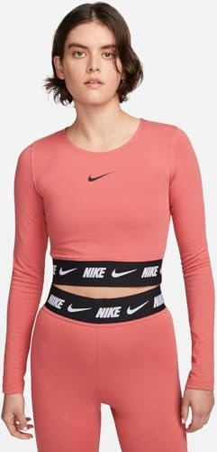 Nike NSW Crop Tape Ls Top Adobe/Black XXL