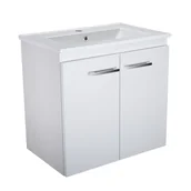 Szafki łazienkowe - Szafka łazienkowa z umywalką wisząca biała mat pojemna do małej łazienki WC 60 cm PAPLINSKIMOEBEL - miniaturka - grafika 1