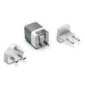 Ładowarki do telefonów - Energizer Ultimate - Ładowarka sieciowa Multiplug EU / UK / US GaN USB-C & USB-A 38W PD + QC3.0 (Srebrny) - miniaturka - grafika 1