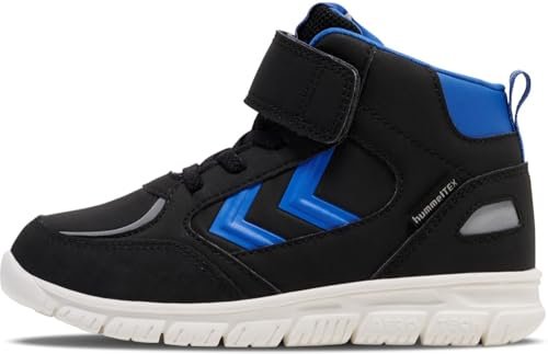 hummel X-Light 2.0 Mid Tex JR, Botki Unisex-Dzieci, Czarny/Niebieski, 24 EU, Czarny niebieski, 24