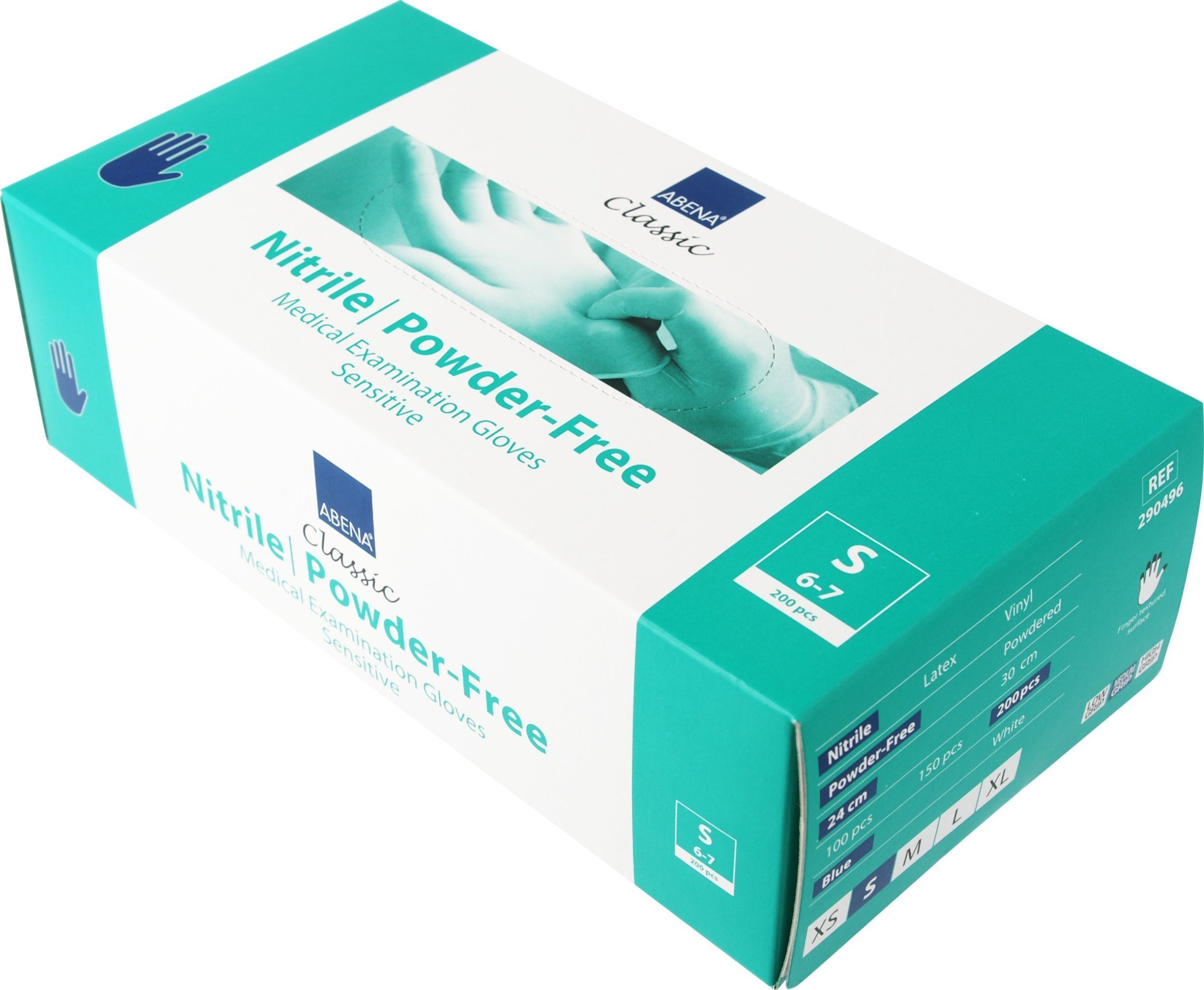 Antalis Nitrilhandske Classic Sensitive small blå pudderfri 200stk/pak - 200 stk.