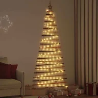 Choinki - vidaXL Choinka z 130 diodami LED Naturalny 210 cm jesion lite drewno - miniaturka - grafika 1