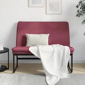 Ławki do przedpokoju - vidaXL Ławka, winna czerwień, 100x75x76 cm, obita tkaniną - miniaturka - grafika 1