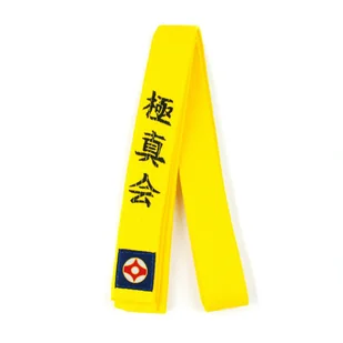 Pas Do Kyokushin Karate Żółty haft naszywka 220 - Kimona, stroje i obuwie - miniaturka - grafika 1