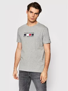 Koszulki męskie - Tommy Hilfiger T-Shirt Four Flags MW0MW20162 Szary Regular Fit - grafika 1