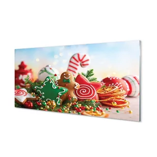 Szklany panel do kuchni Pierniki bombki 120x60 cm - Bombki - miniaturka - grafika 1