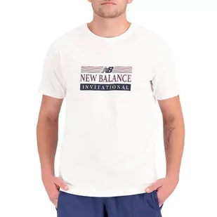 Koszulka New Balance MT31906WT - biała - Koszulki sportowe męskie - miniaturka - grafika 1