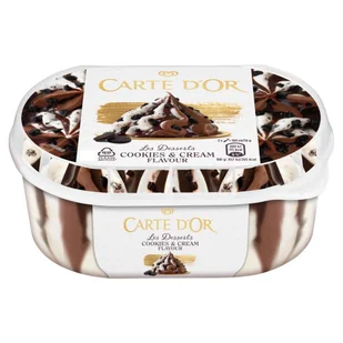Carte D'Or Lody o smaku ciasteczkowo-śmietankowym i czekoladowe z sosem czekoladowym 900 ml - Lody i desery lodowe - miniaturka - grafika 1