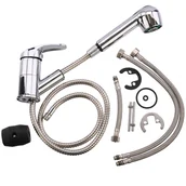 Baterie kuchenne - Bateria zlewozmywakowa z wyciąganą wlewką, zlew wlewka, kran obrotowy 360 chromowana - miniaturka - grafika 1