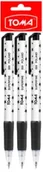 Długopisy - Długopis automatyczny Superfine czarny 3 szt. - TOMA - miniaturka - grafika 1
