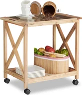 Wózki kuchenne - wózek kuchenny relaxdays wykonany z drewna orzechowego - miniaturka - grafika 1