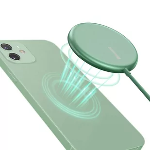 Baseus mini magnetyczna bezprzewodowa indukcyjna ładowarka Qi 15 W (kompatybilna z MagSafe do iPhone) zielony (WXJK-H06) - Ładowarki do telefonów - miniaturka - grafika 1