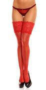 Pończochy - GLAMORY Comfort 20 damskie pończochy samonośne, czerwony, 4XL duże rozmiary - miniaturka - grafika 1