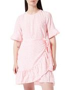 Sukienki - VERO MODA Damska sukienka przewijana, Geranium Pink/Aop: mini Henna Vic, M - miniaturka - grafika 1