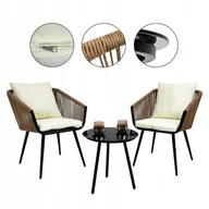 Meble ogrodowe - ZESTAW MEBLI OGRODOWYCH NA BALKON TARAS DO OGRODU MARSYLIA BRĄZ - miniaturka - grafika 1