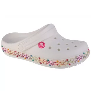Klapki Crocs Crocband Stretch Necklace Jr 208269-94S białe - Buty dla dziewczynek - miniaturka - grafika 1