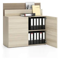 Szafki biurowe - B2B Partner Dodatkowa szafka do biurka LAYERS, krótka, dąb naturalny / dąb bejcowany 611538 - miniaturka - grafika 1
