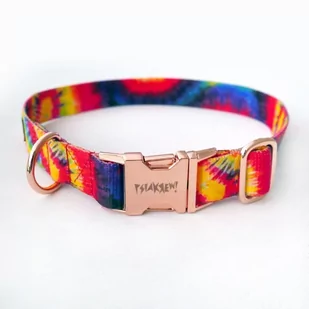 Obroża Regulowana dla Psa Psiakrew Tie Dye szeroka na 2,5 cm, dla średnich i większych psów, klamra różowe złoto-XXL 38-52 cm - Obroże dla psów - miniaturka - grafika 1