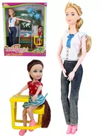 Lalki dla dziewczynek - Lalka Emilia Nauczycielka Klasa Szkolna Uczeń Globus Tablica Nauka - miniaturka - grafika 1