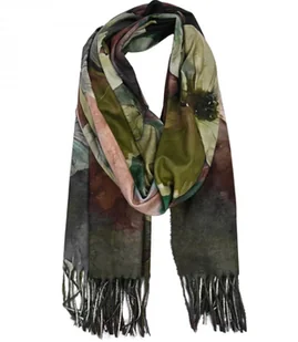 Szal szalik Chusta frędzle ciepły kwiaty miękki gładki 180x70 cm - Apaszki i szaliki damskie - miniaturka - grafika 1