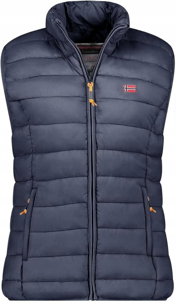 GEOGRAPHICAL NORWAY PIKOWANA KAMIZELKA DAMSKA GRANATOWA Z KAPTUREM XXL 6EA