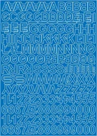 Zestawy piśmiennicze - Litery i cyfry samoprzylepne niebieskie 3cm arkusz 250 znaków - miniaturka - grafika 1