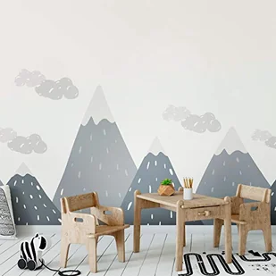 Naklejka na ścianę, samoprzylepna, dla dzieci, ogromna dekoracja, skandynawskie góry do pokoju dziecięcego, dinka, 100 x 280 cm - Wyposażenie pokoiku dziecięcego - miniaturka - grafika 1