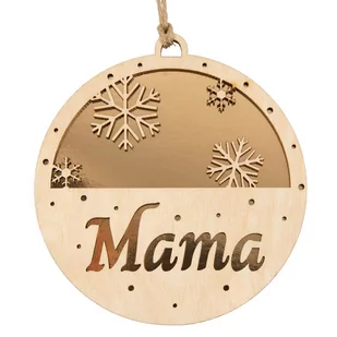 Bombka Śnieżynki Mama Złoto 8Cm - Bombki - miniaturka - grafika 1