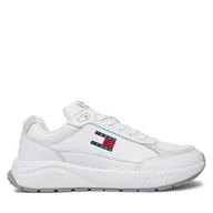 Sneakersy męskie - Sneakersy Tommy Jeans Tjm Runner Full Leather Ess EM0EM01445 Biały - miniaturka - grafika 1