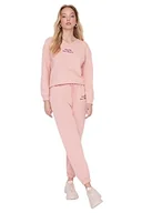 Spodnie damskie - Trendyol Damskie spodnie dresowe o normalnej talii Skinny Fit Jogger, różowy, M - miniaturka - grafika 1